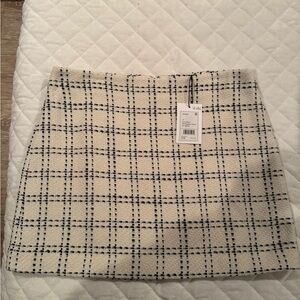 Theory Kerash Ivory and black windowpane Mini Skirt